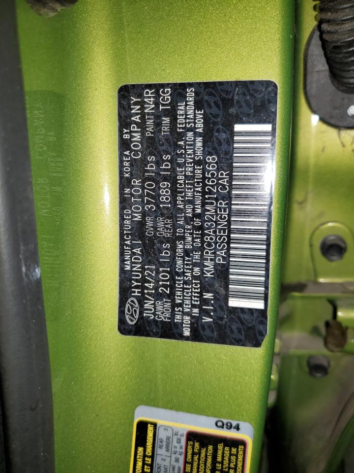2021 Hyundai Venue Sel VIN: KMHRC8A32MU126568 Lot: 84565855