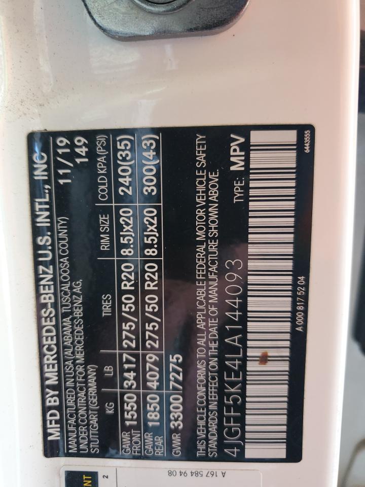 2020 Mercedes-Benz Gls 450 4Matic VIN: 4JGFF5KE4LA144093 Lot: 80092155