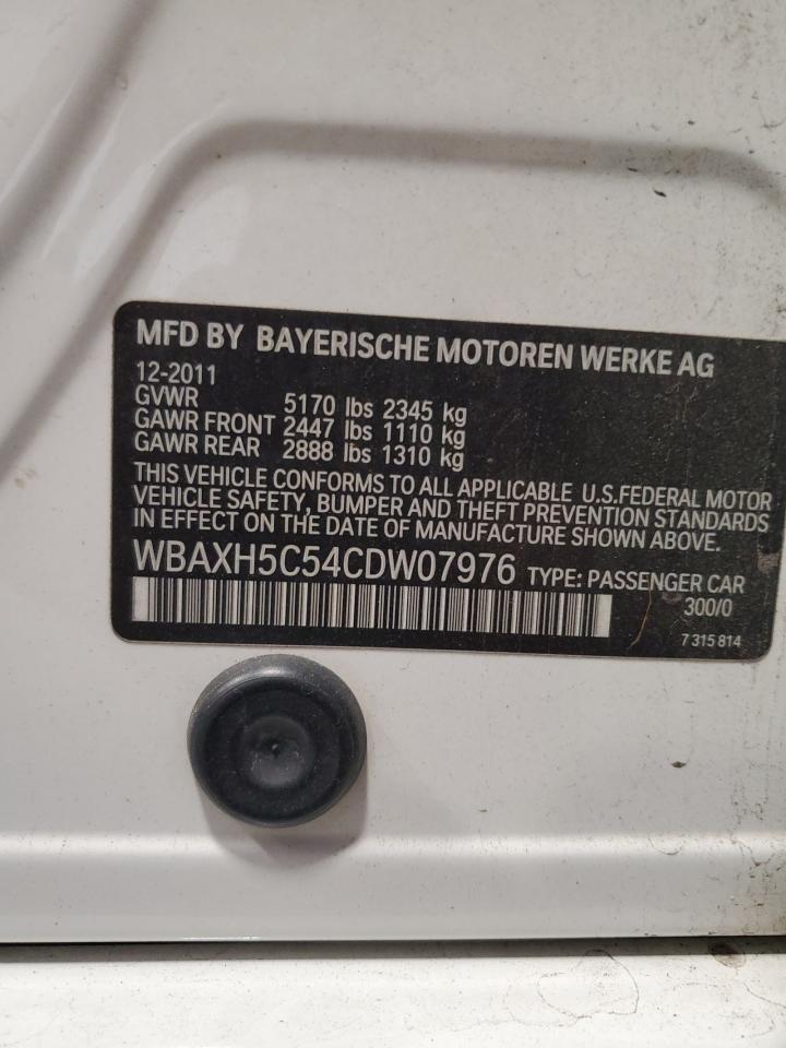 2012 BMW 528 Xi VIN: WBAXH5C54CDW07976 Lot: 71772635