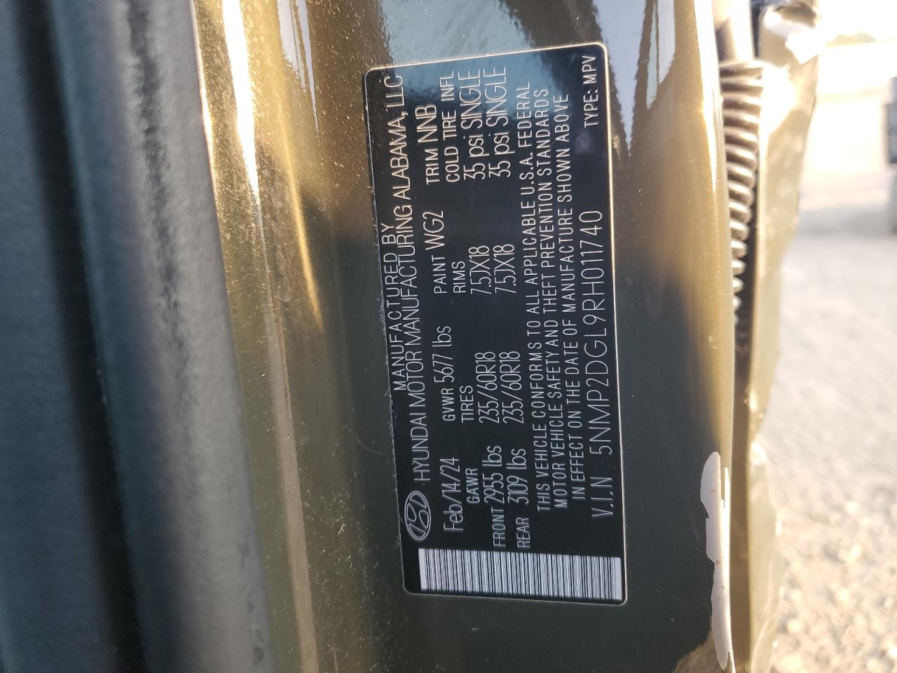 2024 Hyundai Santa Fe Sel VIN: 5NMP2DGL9RH011740 Lot: 81294345