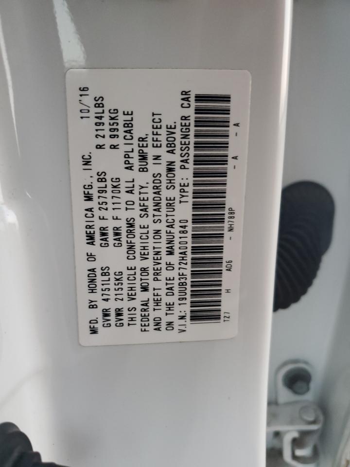 2017 Acura Tlx Advance VIN: 19UUB3F72HA001840 Lot: 80786925