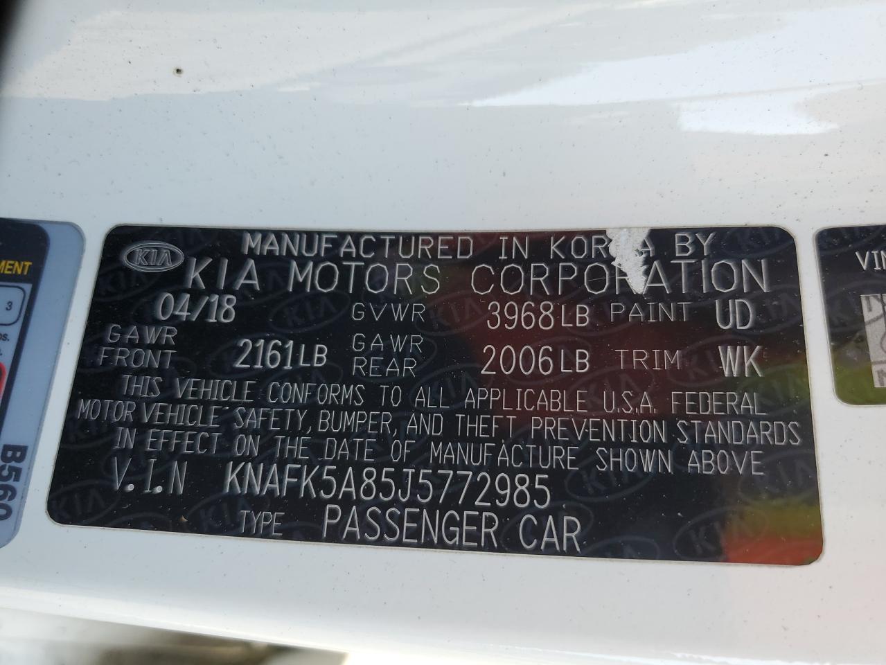 2012 Kia Forte Lx VIN: KNAFK5A85J5772985 Lot: 81719955