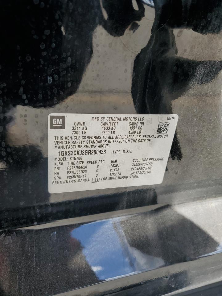 2016 GMC Yukon Denali VIN: 1GKS2CKJ3GR200438 Lot: 80324595