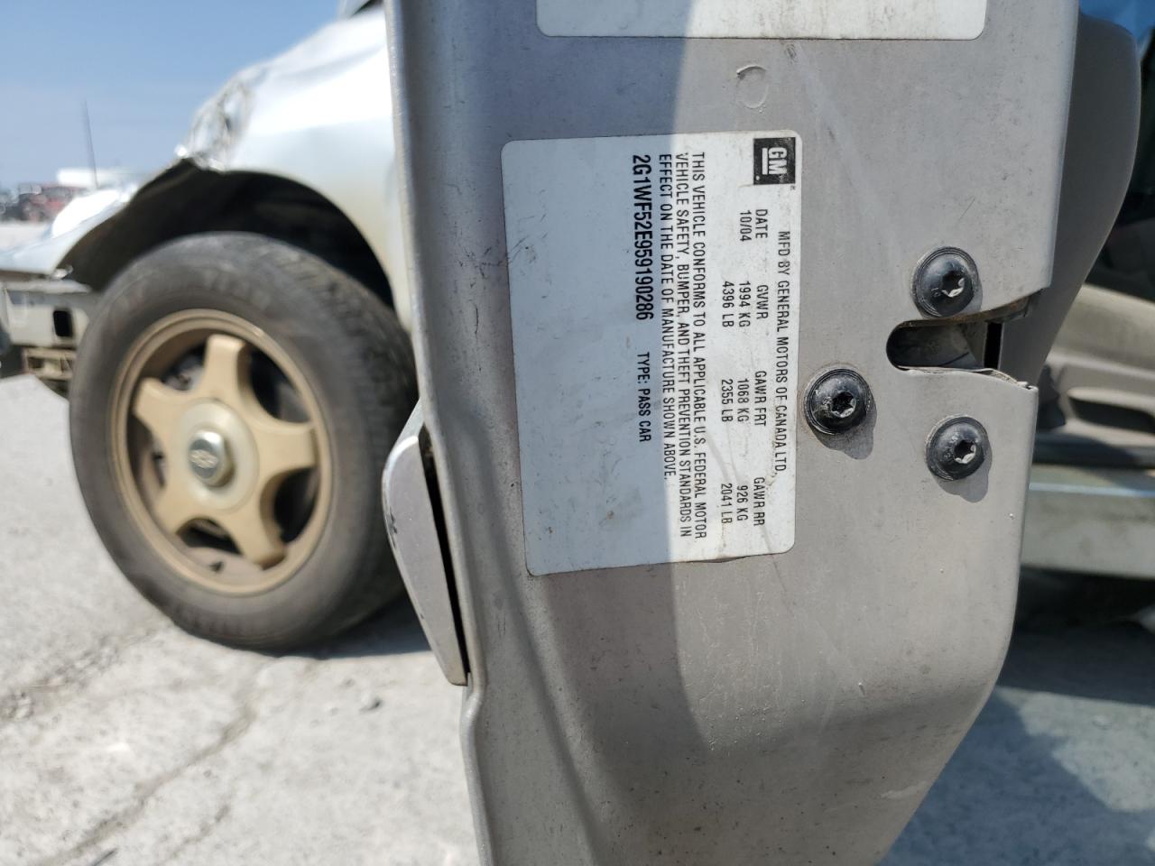 2005 Chevrolet Impala VIN: 2G1WF52E959190286 Lot: 80211125