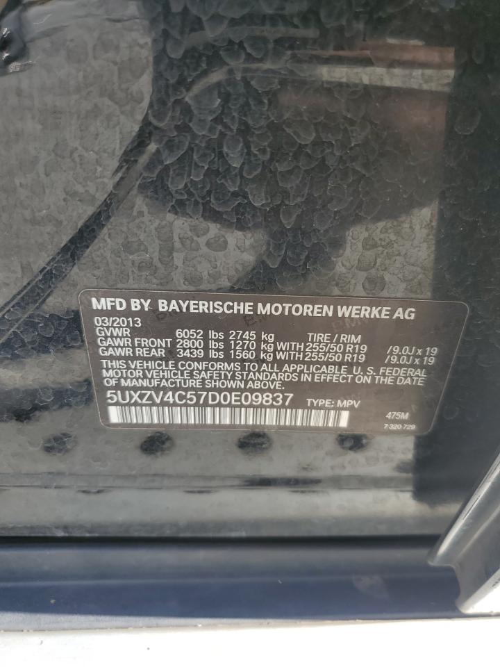 2013 BMW X5 xDrive35I VIN: 5UXZV4C57D0E09837 Lot: 80385355