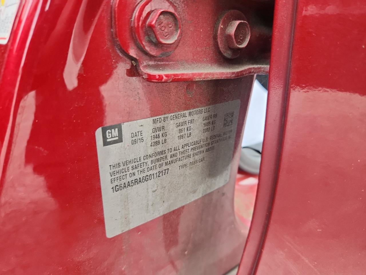 2016 Cadillac Ats VIN: 1G6AA5RA6G0112177 Lot: 81747945