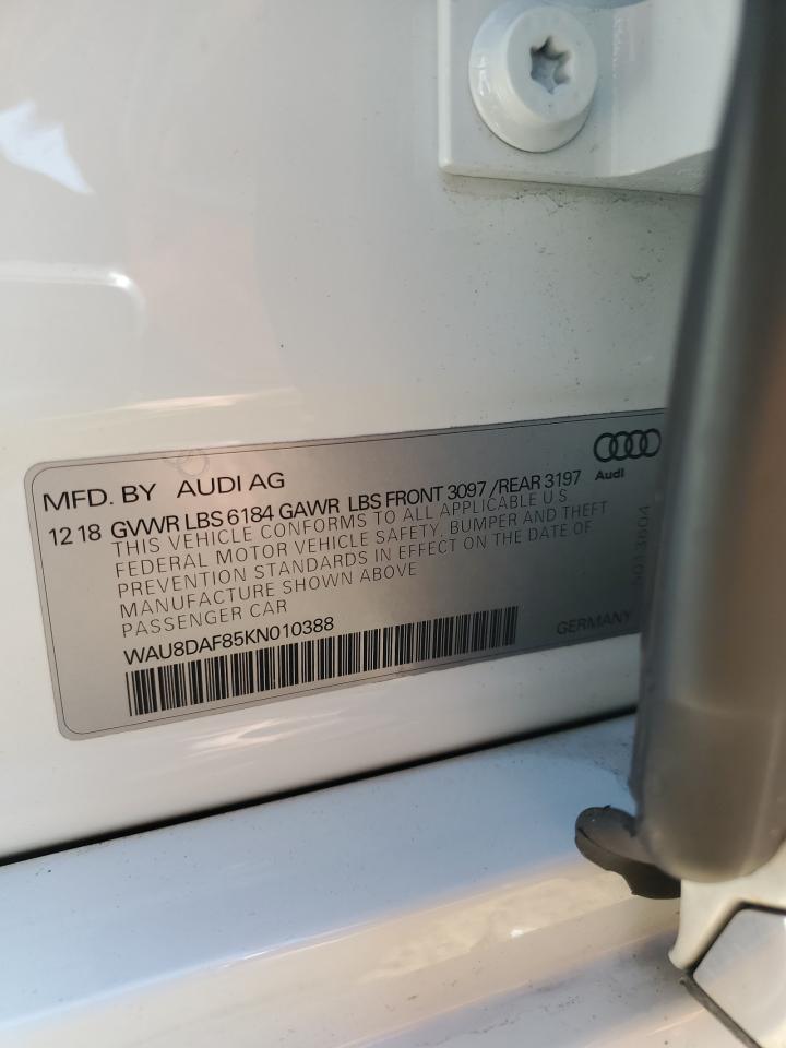 2019 Audi A8 L VIN: WAU8DAF85KN010388 Lot: 84198285