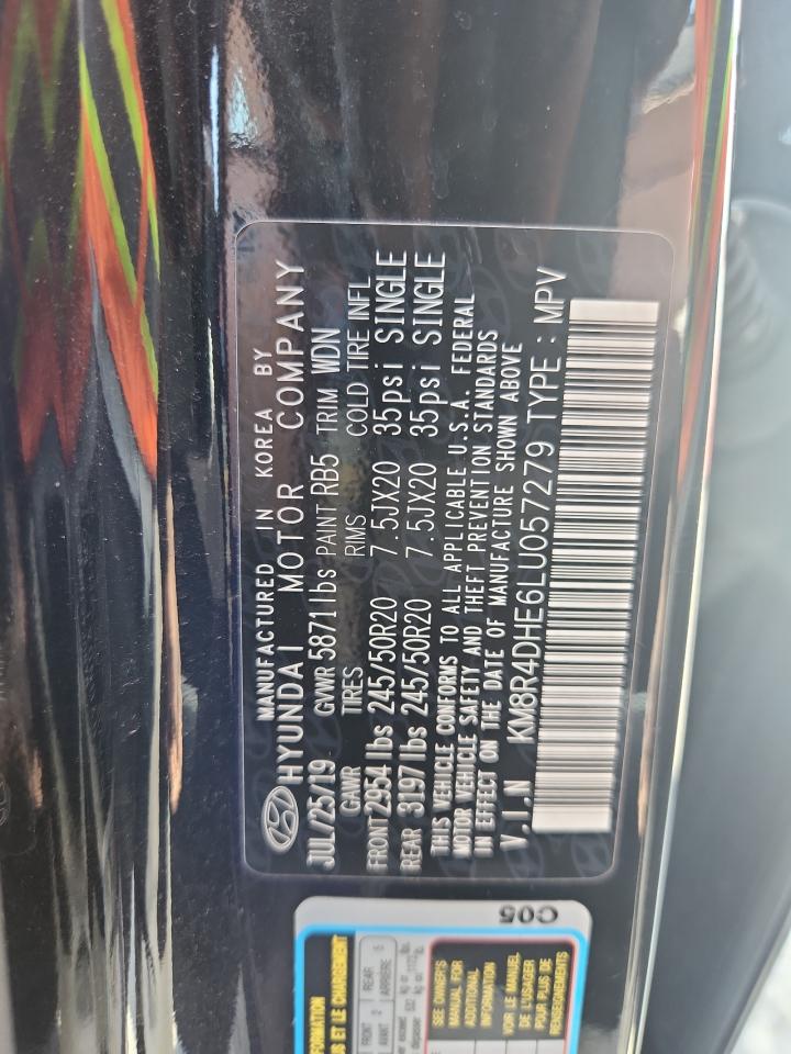 2020 Hyundai Palisade Sel VIN: KM8R4DHE6LU057279 Lot: 82098715