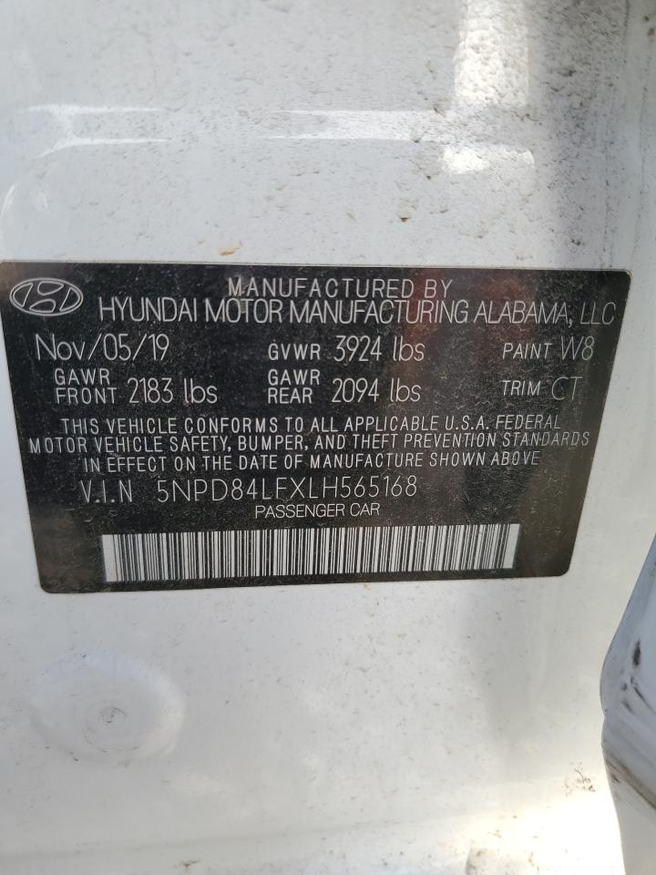 2020 Hyundai Elantra Sel VIN: 5NPD84LFXLH565168 Lot: 84001655