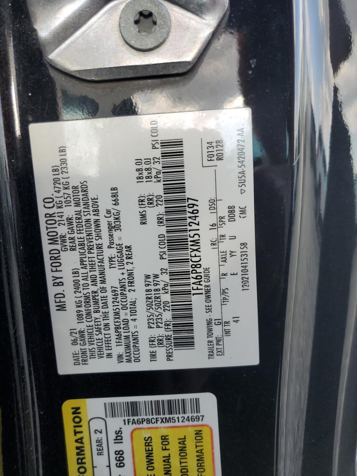 2021 Ford Mustang Gt VIN: 1FA6P8CFXM5124697 Lot: 72035905