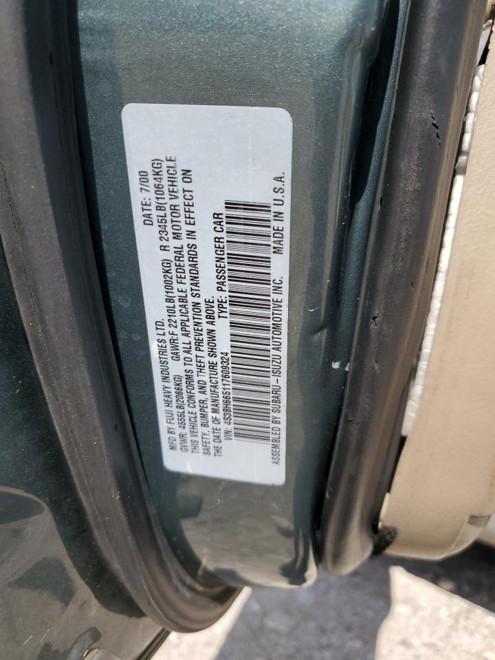 2001 Subaru Legacy Outback VIN: 4S3BH665117609324 Lot: 89434875