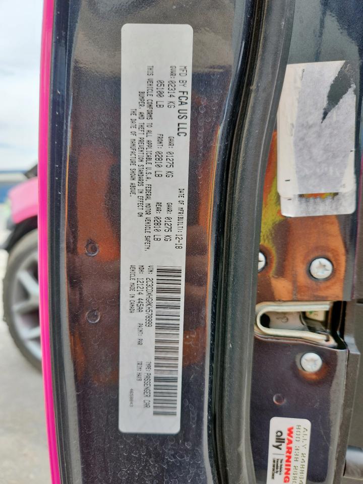 2019 Dodge Charger Gt VIN: 2C3CDXHG0KH578999 Lot: 71207355