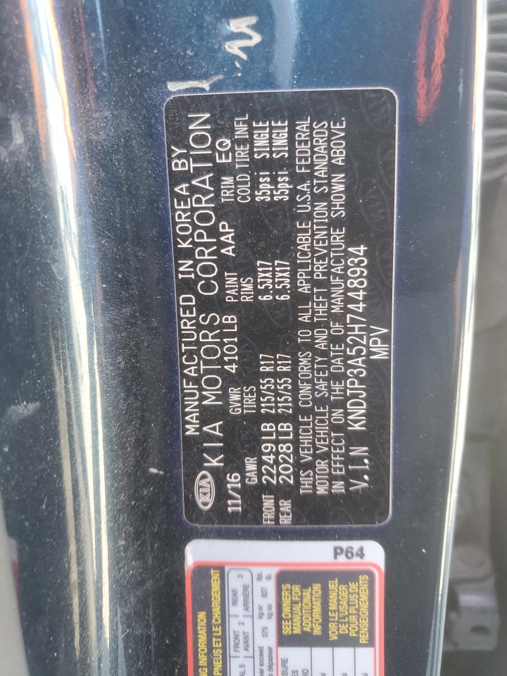 2017 Kia Soul + VIN: KNDJP3A52H7448934 Lot: 81616915