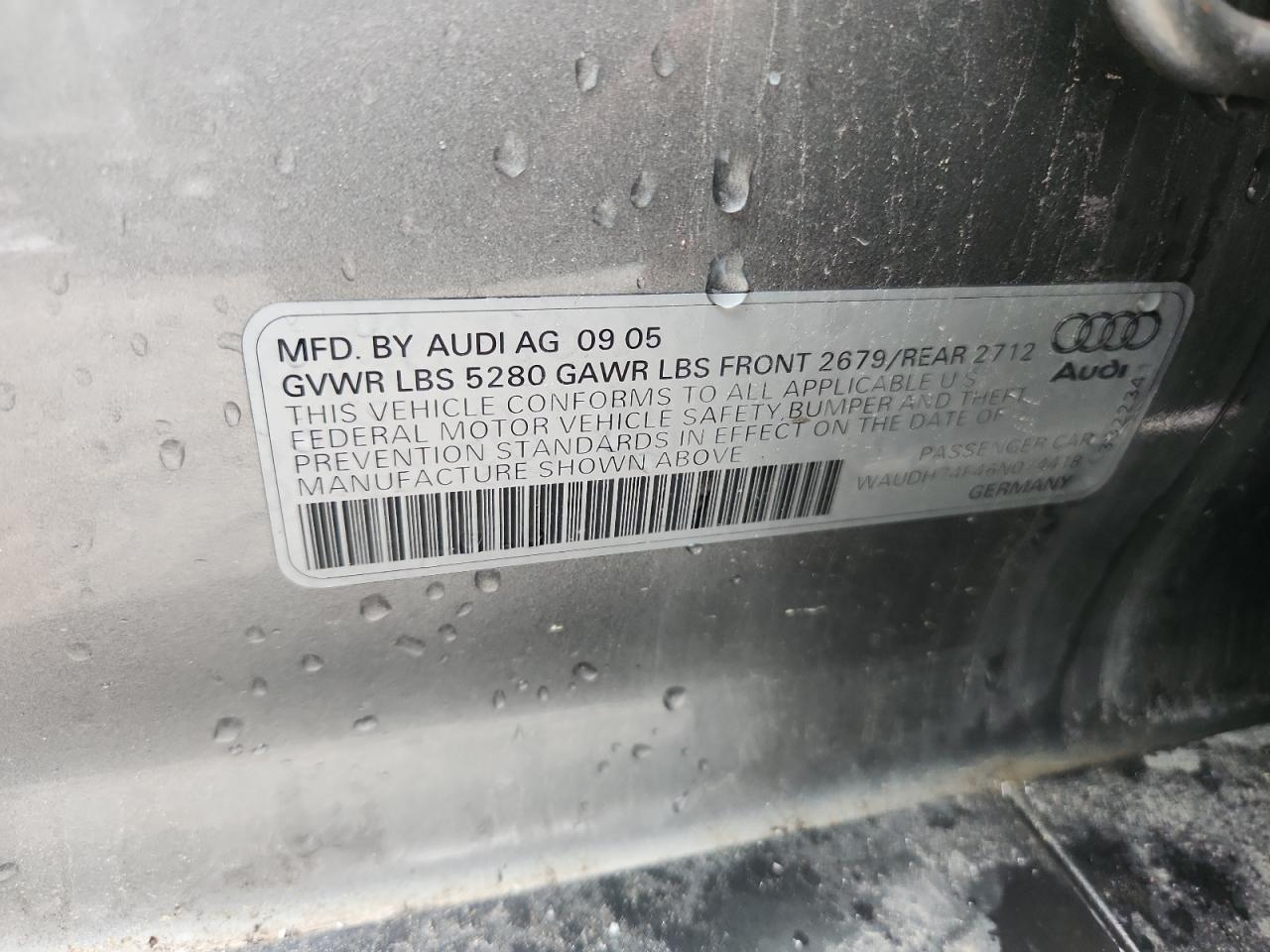 2006 Audi A6 3.2 Quattro VIN: WAUDH74F46N074418 Lot: 84063775