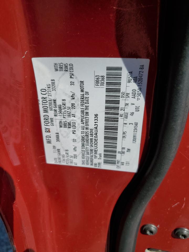 2010 Ford Explorer Sport Trac Limited VIN: 1FMEU3DE0AUA31336 Lot: 81135185