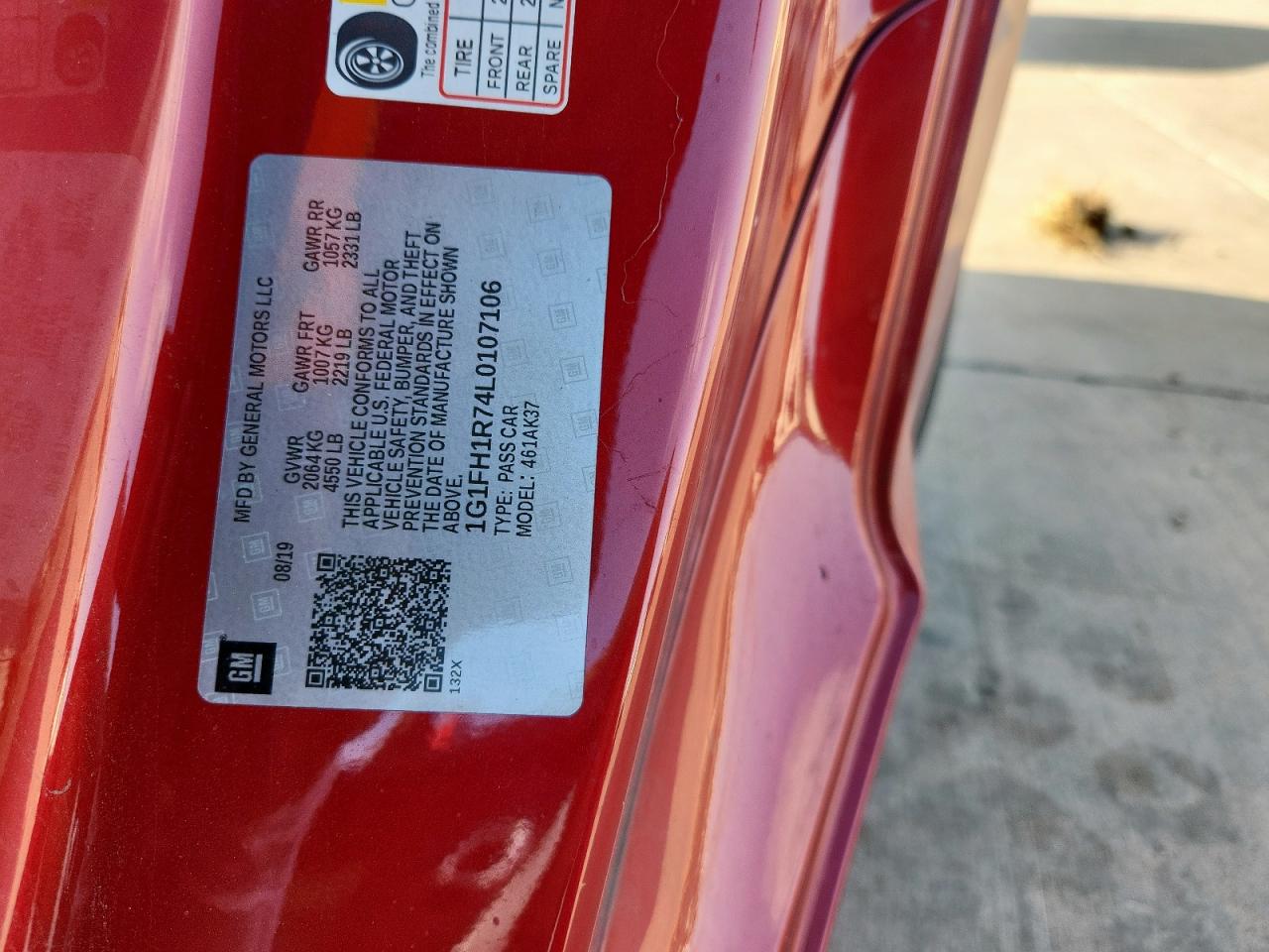 2020 Chevrolet Camaro Ss VIN: 1G1FH1R74L0107106 Lot: 71296925