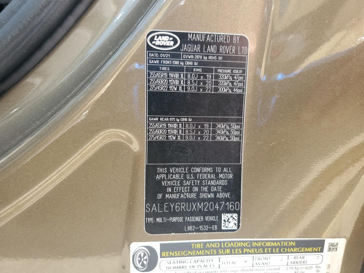 2021 Land Rover Defender 90 X-Dynamic S VIN: SALEY6RUXM2047160 Lot: 80577445