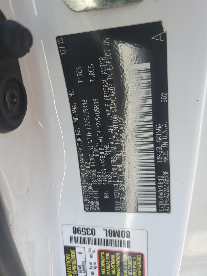 2016 Toyota Sequoia Sr5 VIN: 5TDBW5G12GS133305 Lot: 81165475
