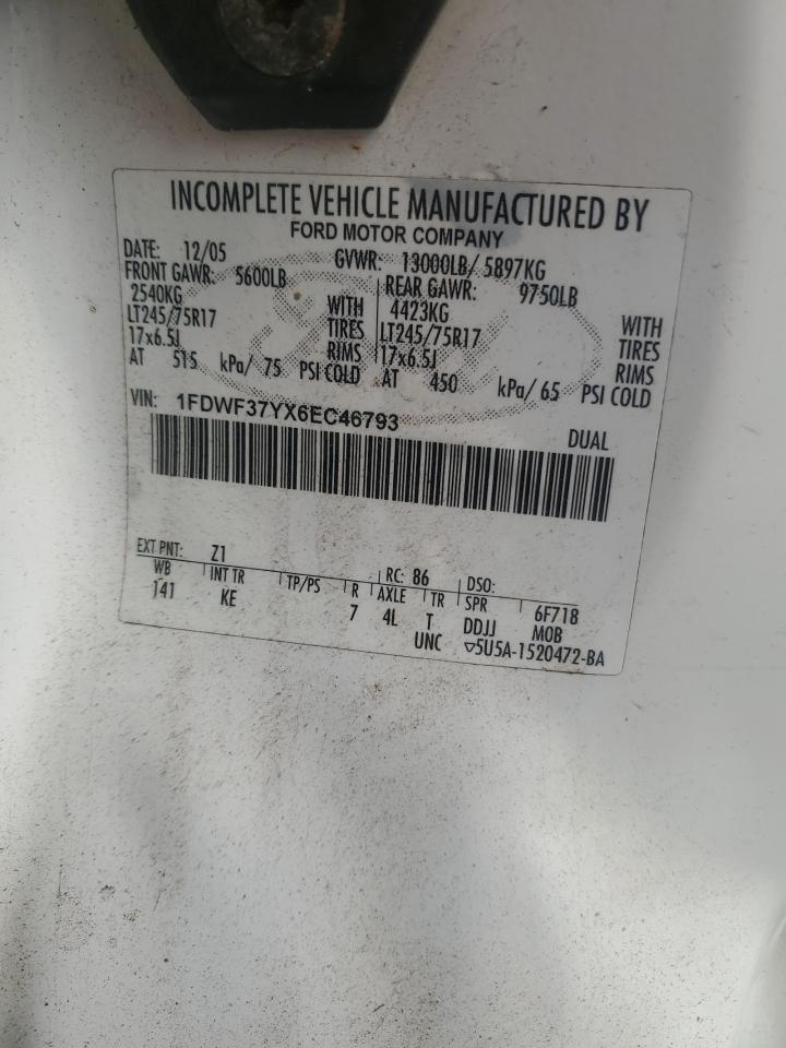 2006 Ford F350 Super Duty VIN: 1FDWF37YX6EC46793 Lot: 82067565
