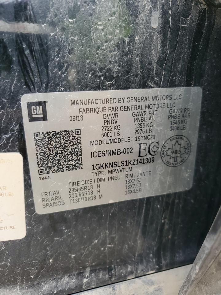 2019 GMC Acadia Sle VIN: 1GKKNSLS1KZ141309 Lot: 84614385