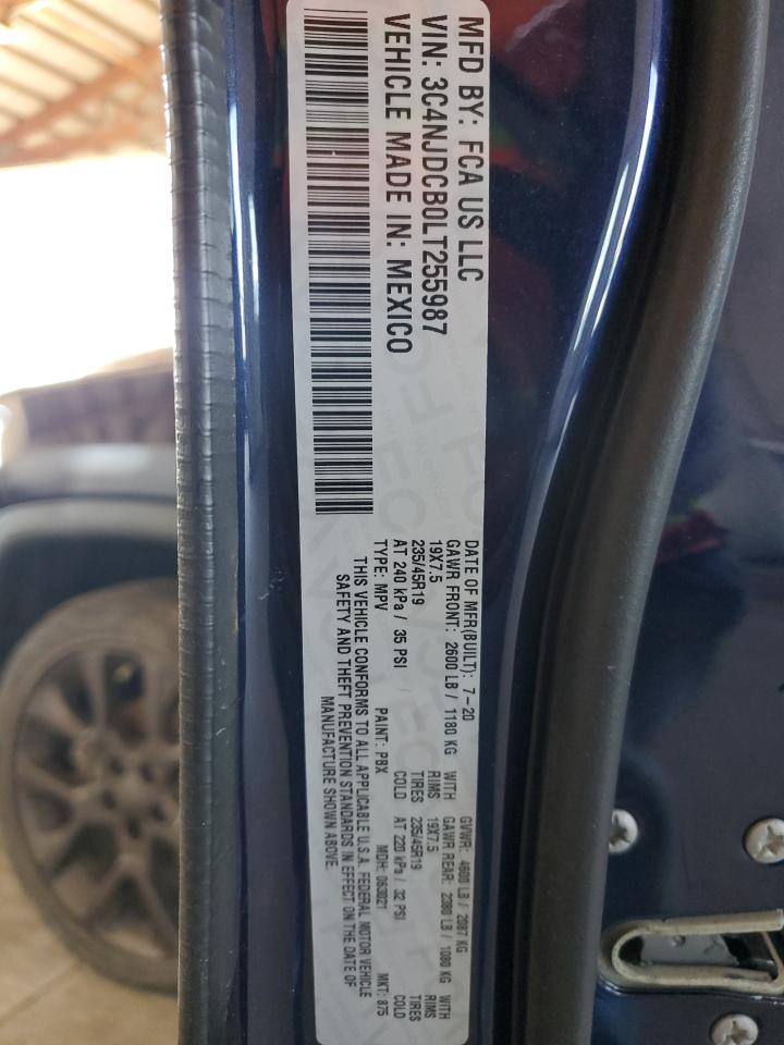 2020 Jeep Compass Limited VIN: 3C4NJDCB0LT255987 Lot: 84199665