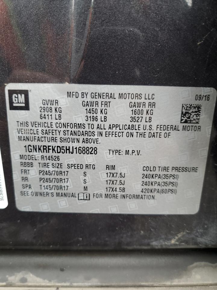 2017 Chevrolet Traverse Ls VIN: 1GNKRFKD5HJ168828 Lot: 81882805