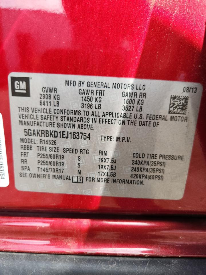 2014 Buick Enclave VIN: 5GAKRBKD1EJ163754 Lot: 82069195