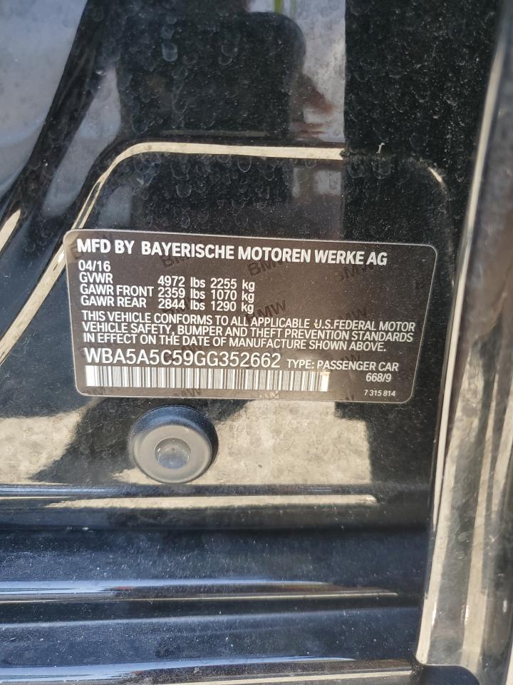 2016 BMW 528 I VIN: WBA5A5C59GG352662 Lot: 80521305