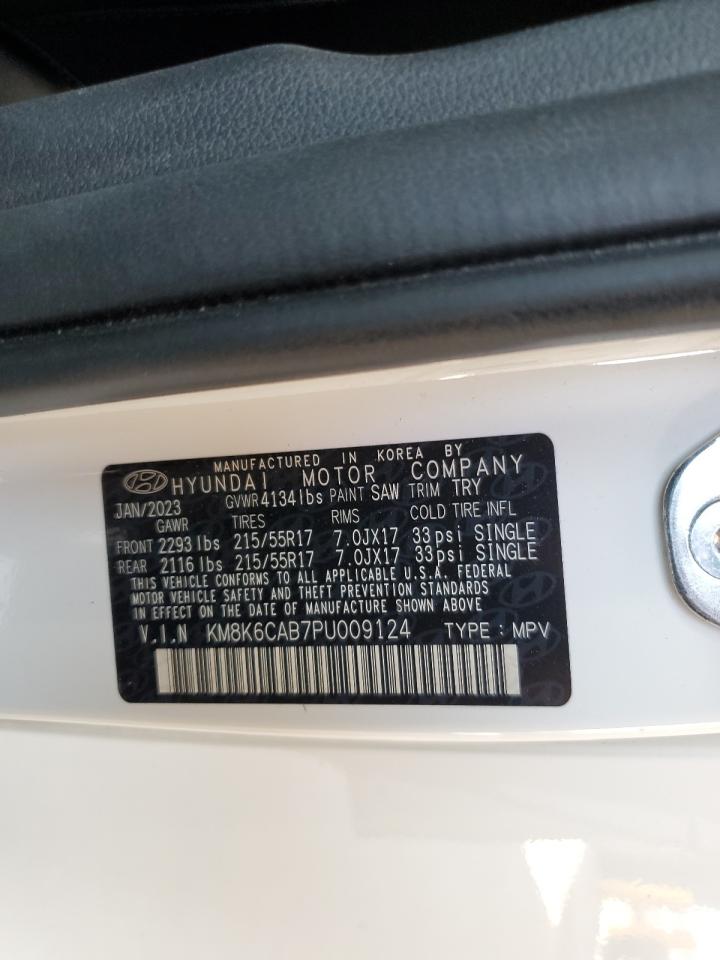2023 Hyundai Kona Sel VIN: KM8K6CAB7PU009124 Lot: 71246395