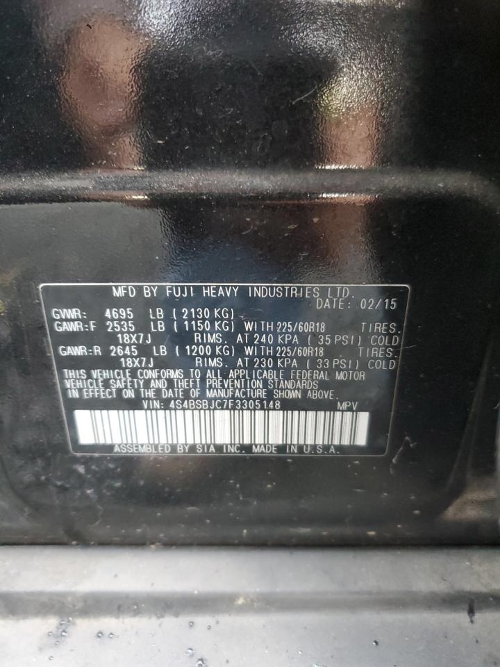 2015 Subaru Outback 2.5I Limited VIN: 4S4BSBJC7F3305148 Lot: 84463165