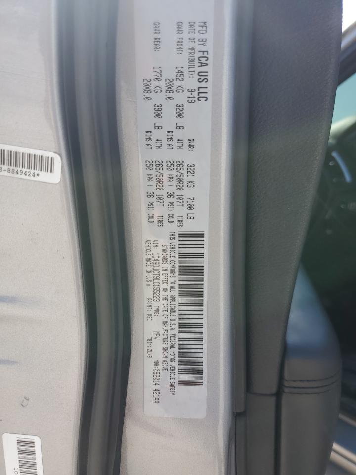 2020 Dodge Durango R/T VIN: 1C4SDJCT9LC155223 Lot: 80392185