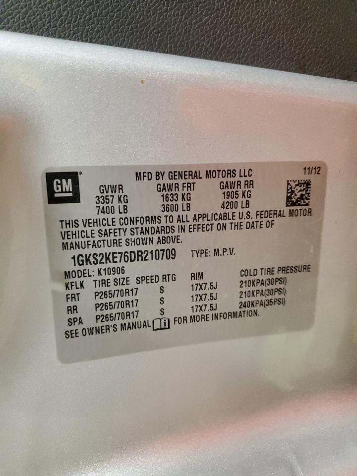 2013 GMC Yukon Xl K1500 Slt VIN: 1GKS2KE76DR210709 Lot: 81648205