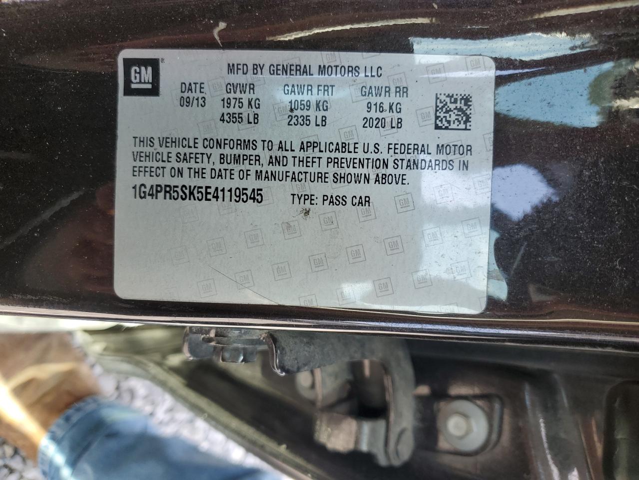 2014 Buick Verano Convenience VIN: 1G4PR5SK5E4119545 Lot: 71492605