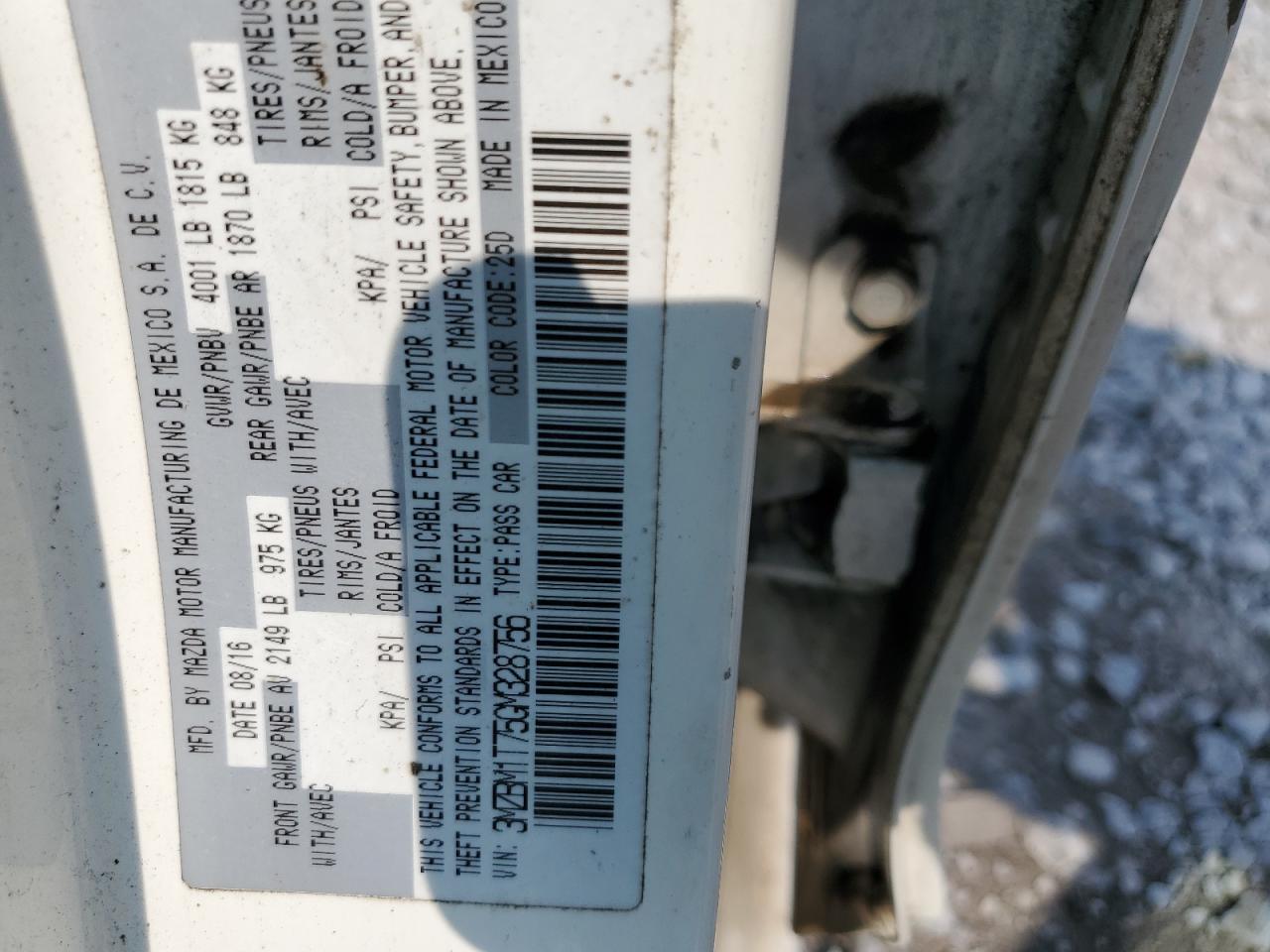 2016 Mazda 3 Sport VIN: 3MZBM1T75GM328756 Lot: 71748225