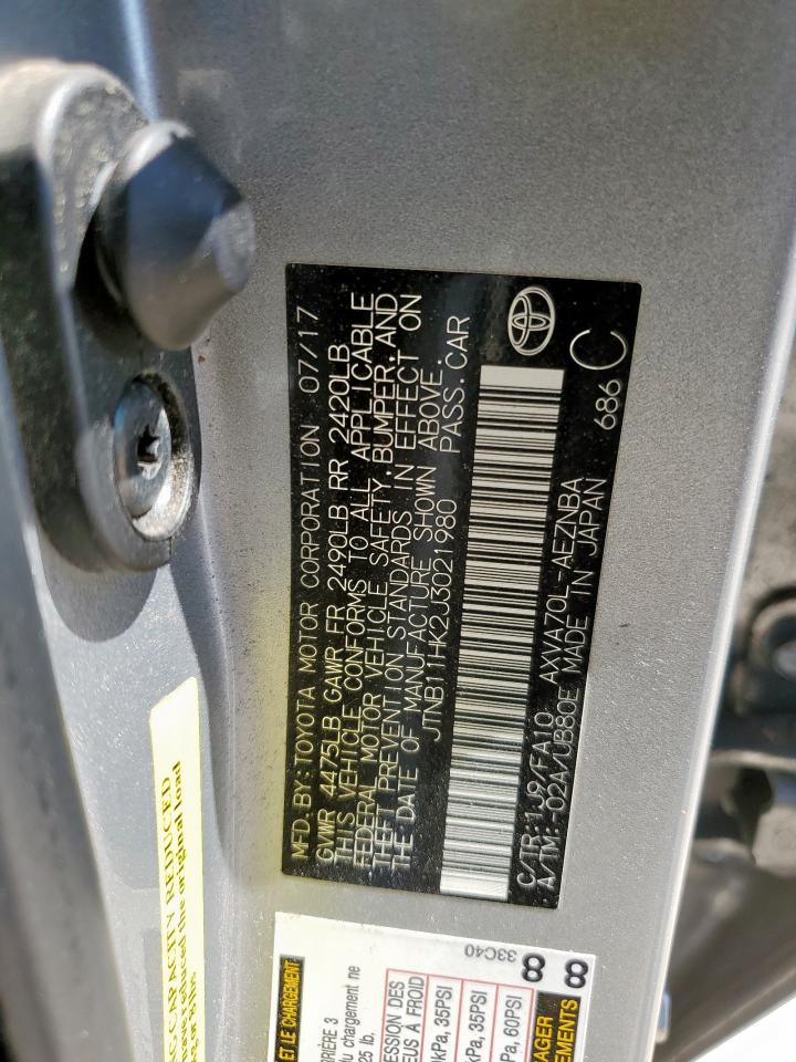 2018 Toyota Camry L VIN: JTNB11HK2J3021980 Lot: 84565145