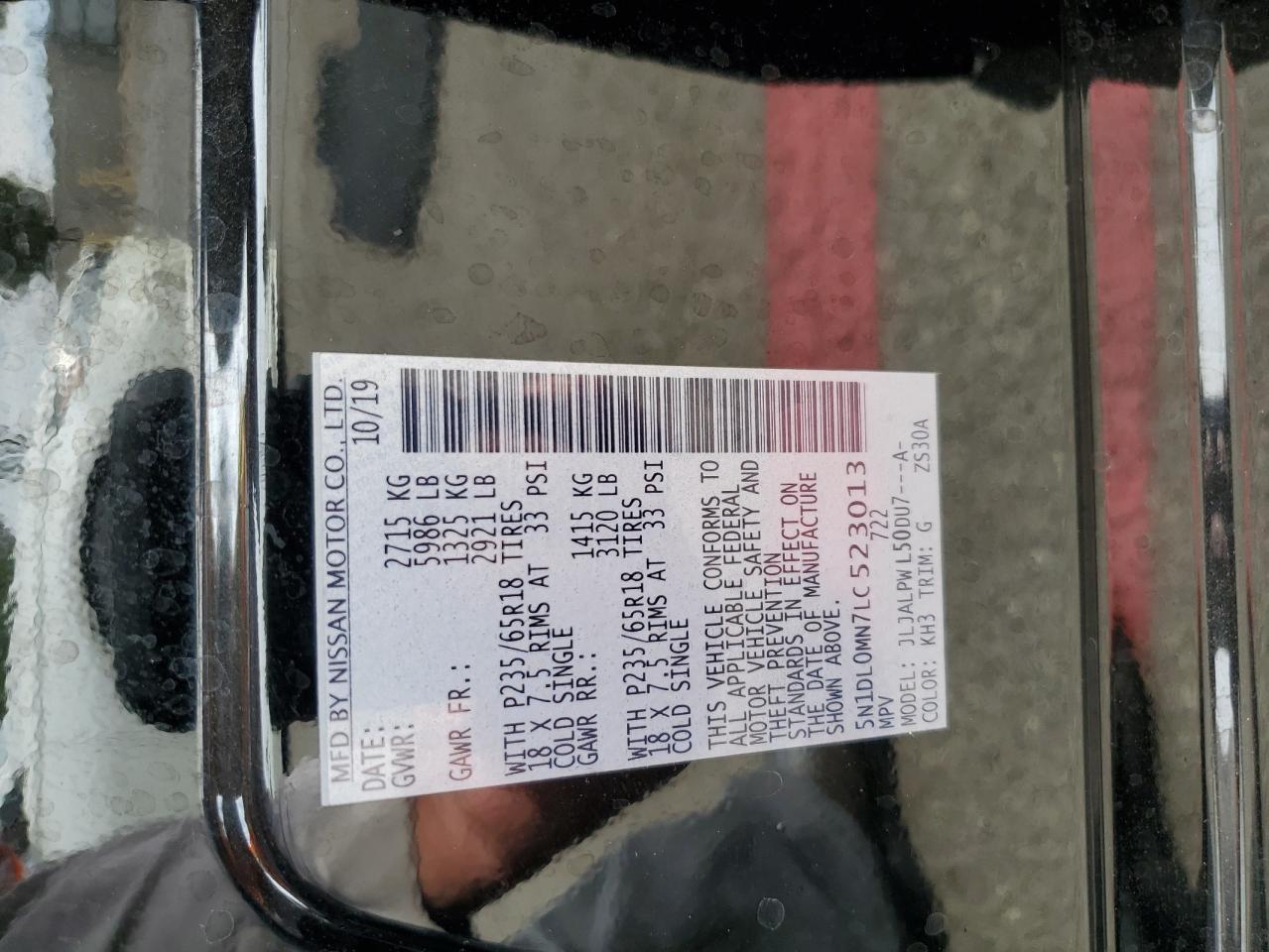 2020 Infiniti Qx60 Luxe VIN: 5N1DL0MN7LC523013 Lot: 81432895