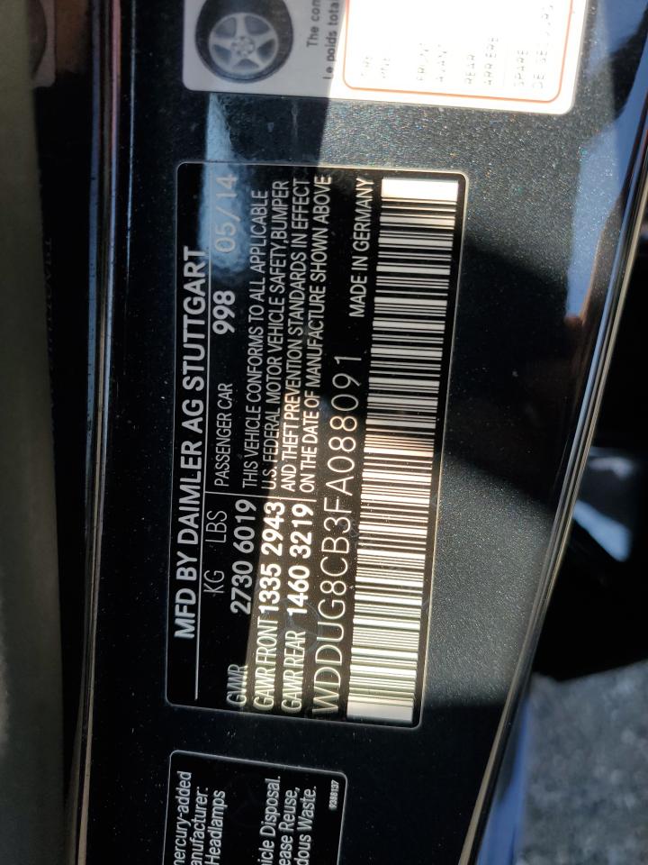 2015 Mercedes-Benz S 550 VIN: WDDUG8CB3FA088091 Lot: 80162305