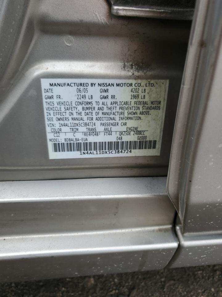 2005 Nissan Altima S VIN: 1N4AL11DX5C384724 Lot: 81262715