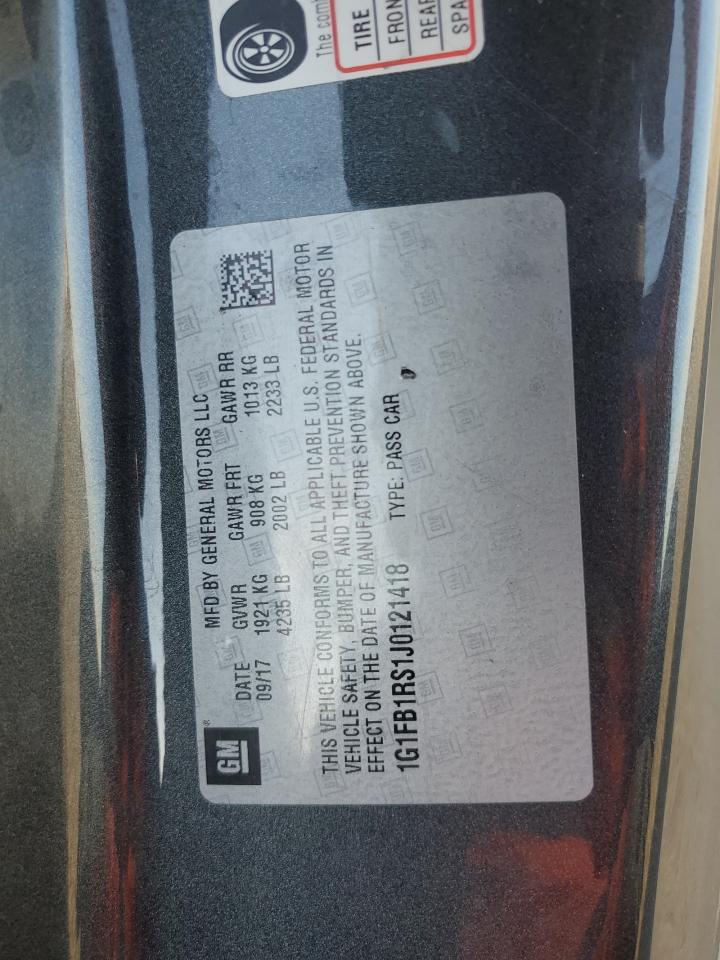 2018 Chevrolet Camaro Lt VIN: 1G1FB1RS1J0121418 Lot: 71124005