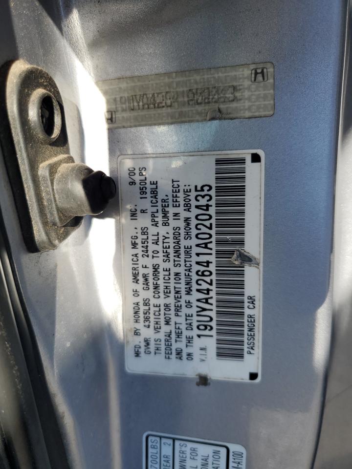 2001 Acura 3.2Cl Type-S VIN: 19UYA42641A020435 Lot: 71605765