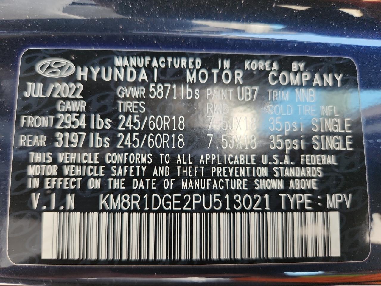 2023 Hyundai Palisade Se VIN: KM8R1DGE2PU513021 Lot: 70919475