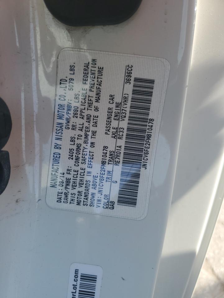 2015 Infiniti Q60 Base VIN: JN1CV6FE2FM810478 Lot: 84583025