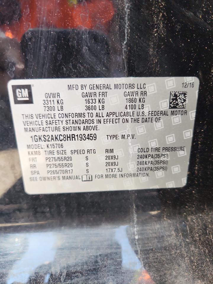 2017 GMC Yukon Sle VIN: 1GKS2AKC8HR193459 Lot: 81327705