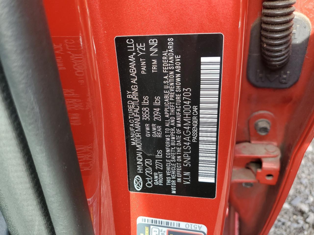 2021 Hyundai Elantra Sel VIN: 5NPLS4AG4MH004703 Lot: 80936645