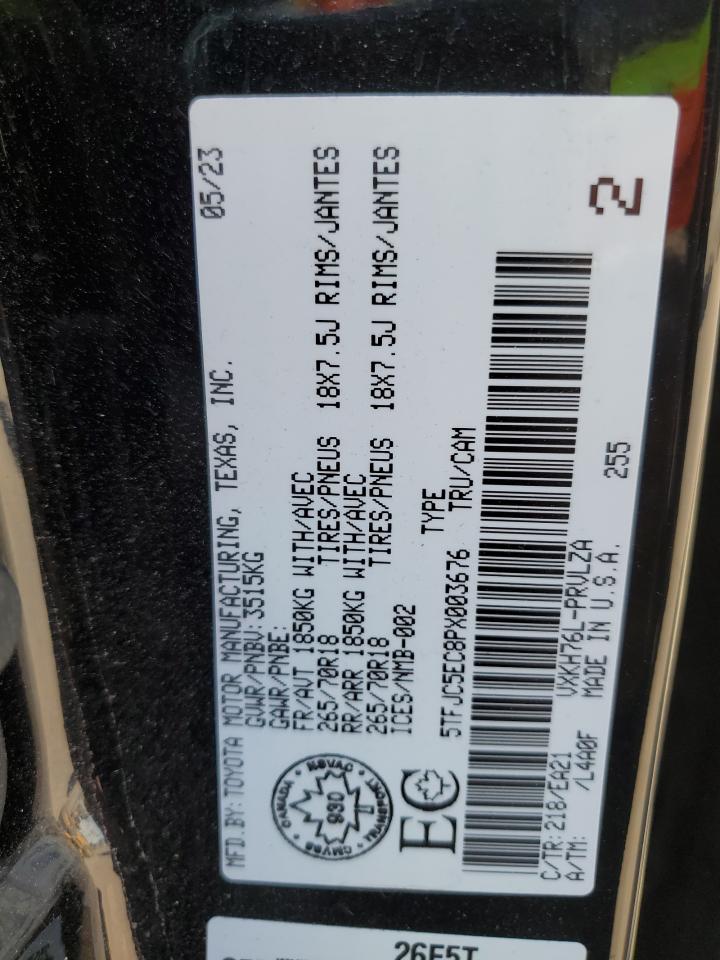 2023 Toyota Tundra Crewmax Limited VIN: 5TFJC5EC8PX003676 Lot: 80483115