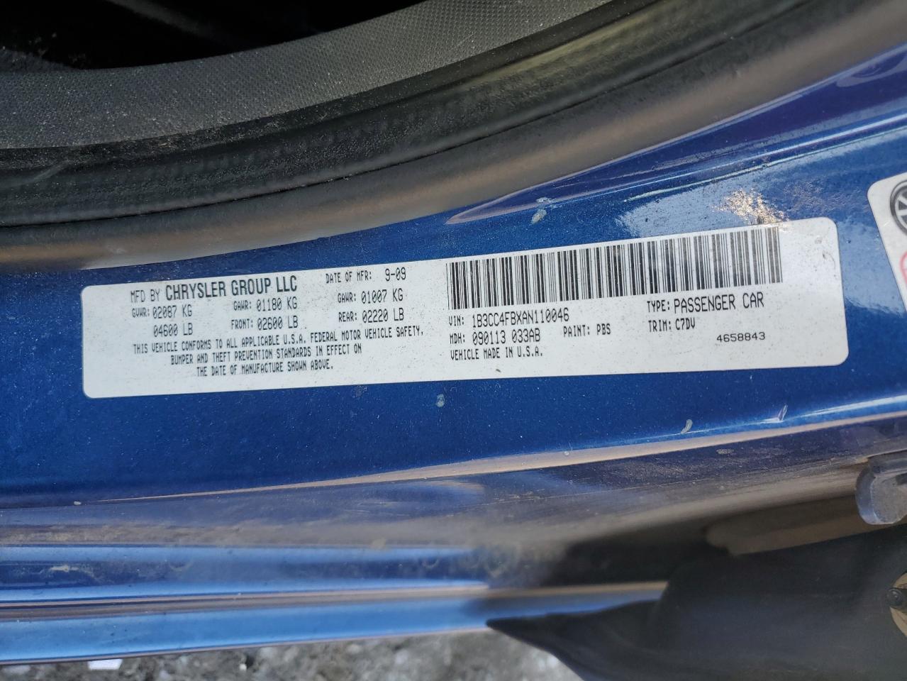 2010 Dodge Avenger Sxt VIN: 1B3CC4FBXAN110046 Lot: 71856685