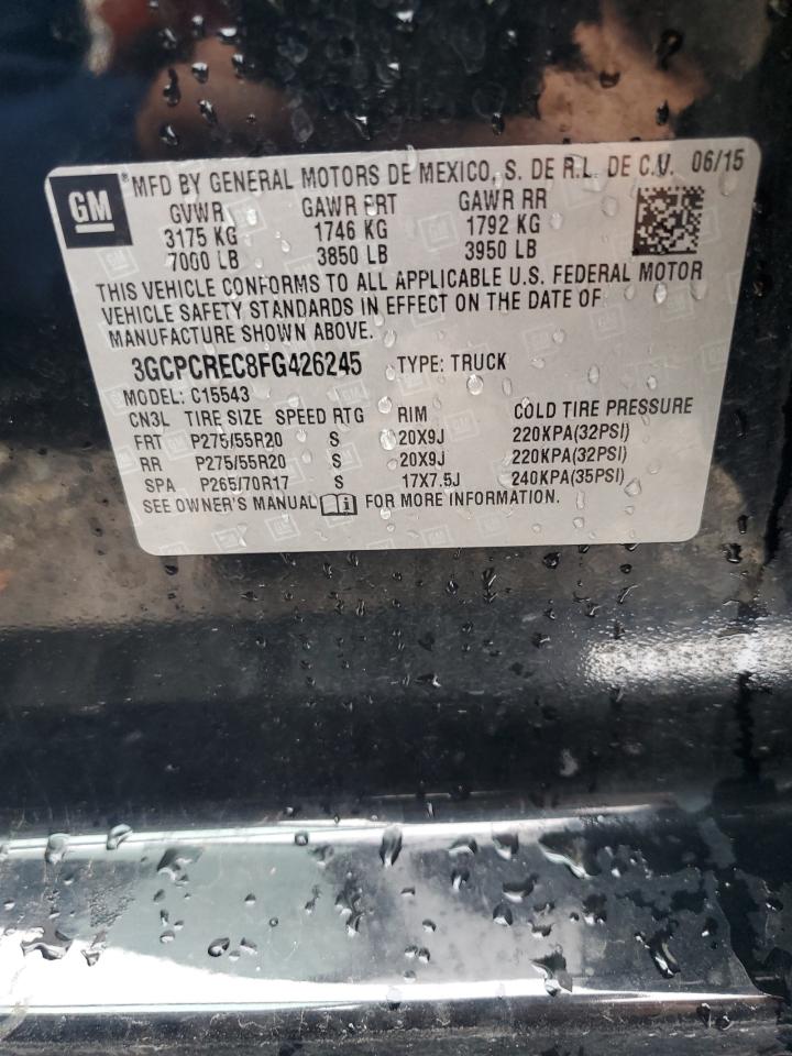 2015 Chevrolet Silverado C1500 Lt VIN: 3GCPCREC8FG426245 Lot: 83760155