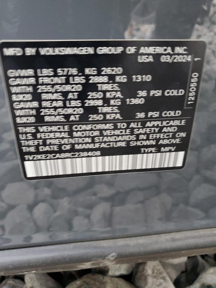 2024 Volkswagen Atlas Cross Sport Se VIN: 1V2KE2CA8RC238408 Lot: 83883645