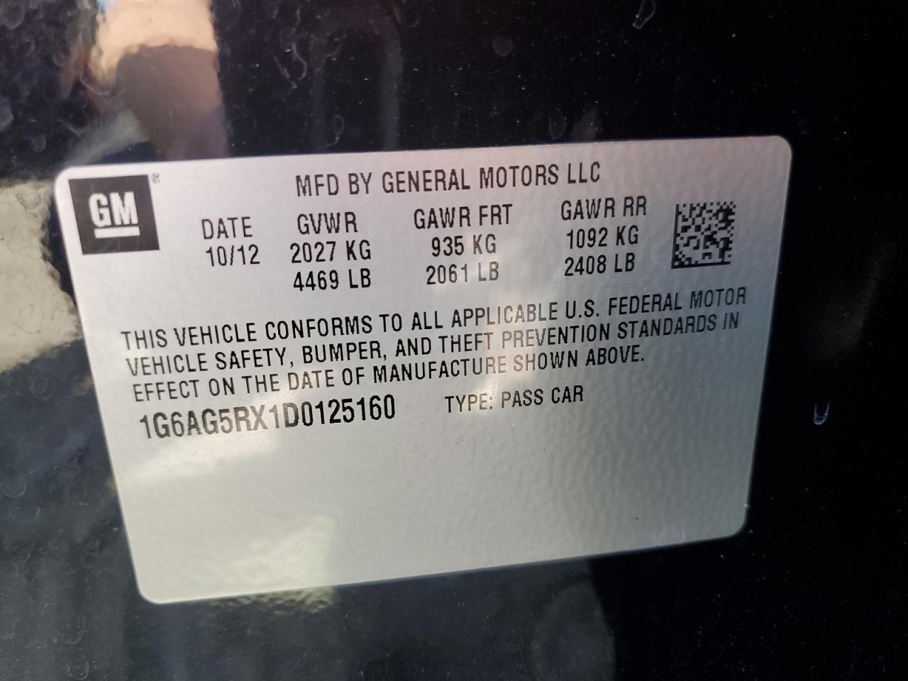 2013 Cadillac Ats VIN: 1G6AG5RX1D0125160 Lot: 70913395