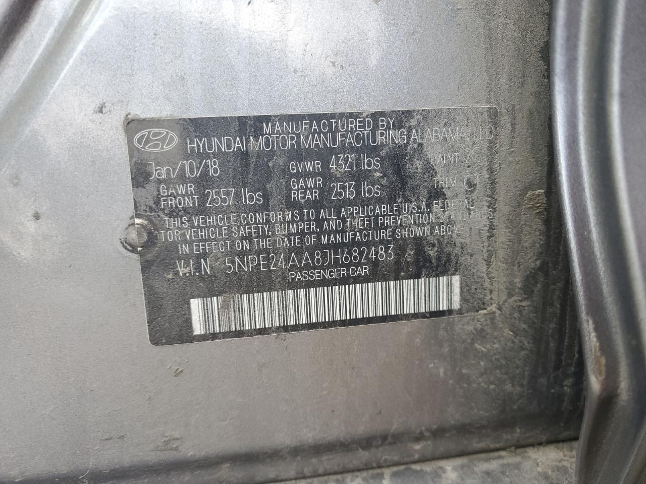 2018 Hyundai Sonata Eco VIN: 5NPE24AA8JH682483 Lot: 81277175